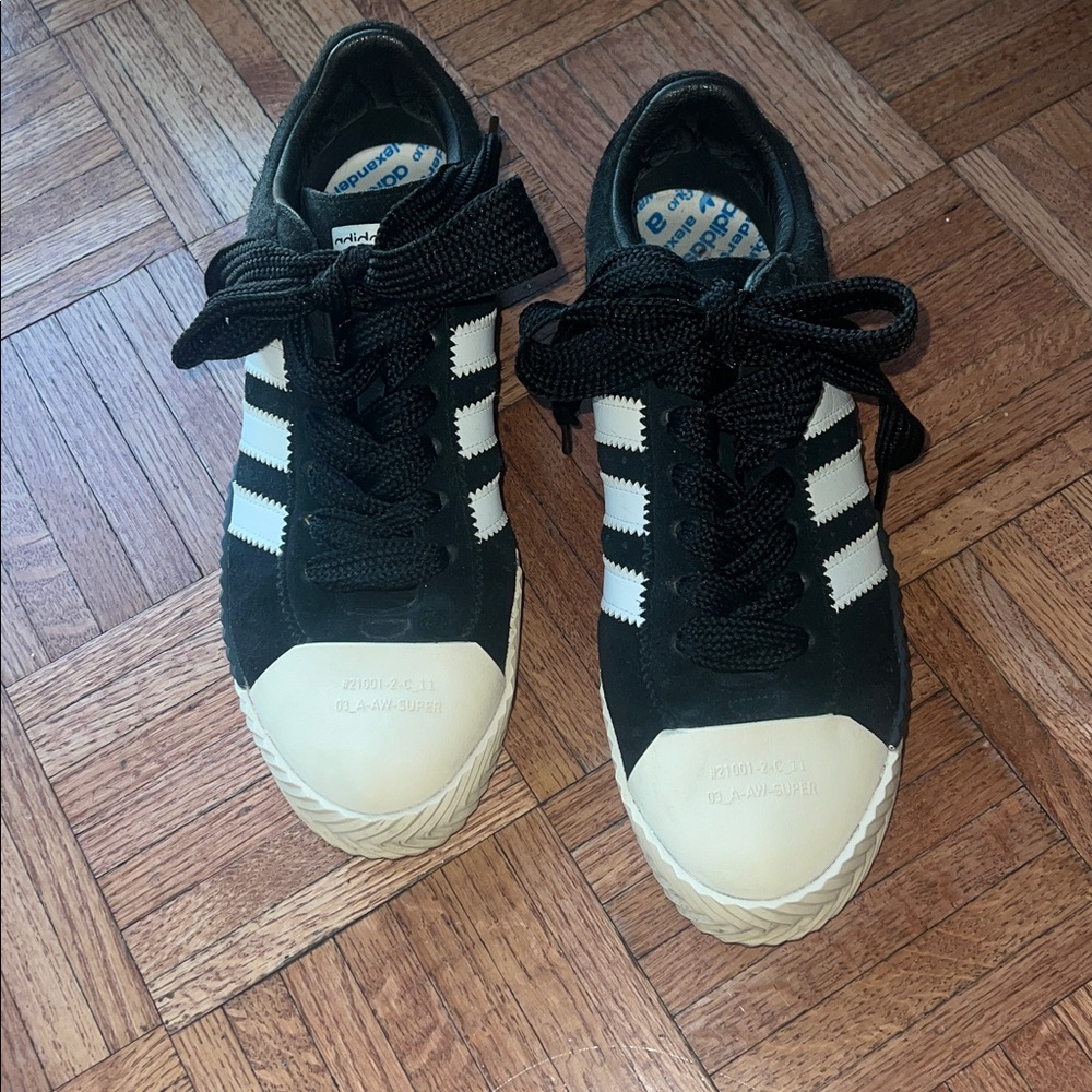 🔥🖤🖤Adidas Alexander Wang X Skate Black Suede sneakers size 11.5, used but SLEEK - Picture 13 of 14